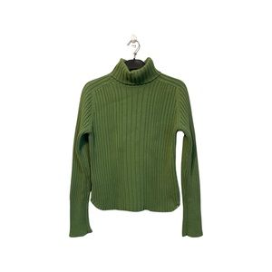 American Eagle Outfitters Women’s Green turtleneck ribbed long sleeve Sweater